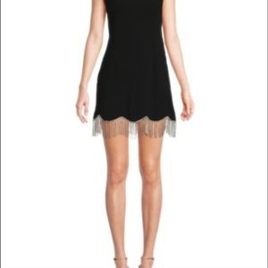 Lea & Viola Rhinestone Fringe Mini Dress Size S